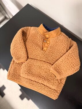 Carter's Toasted Orange Sherpa Pullover with Snap Placket
